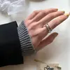 Anillo de Plata Esterlina 925 para Mujer Estilo Japonés y Coreano Estilo Frío Nicho Ins Trendy Retro Amor Apertura Celebridad de Internet Anillo Dulce para Estudiantes