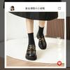 Mocasines Casuales Retro Augu Shiden para Mujer 2026 Nuevo Estilo Otoño Tacón Grueso Zapatos de Piel Zapatos de Moda
