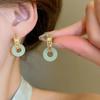 Aretes Redondos Chinos Nuevos Electrochapados en Oro Real con Zirconia Exquisitos Elegantes Elegantes Gancho para la Oreja Sentido Avanzado Aretes Simples al por Mayor