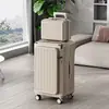 Mala de Viagem Expansível de Cinco Rodas com Abertura Lateral de Grande Capacidade para Homens e Mulheres, Mala de Rodinhas para Bagagem Despachada com Cadeado de Combinação, Mala de Viagem 28 polegadas