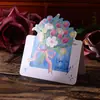 Día de San Valentín ramo tarjeta de felicitación crayón ins flores tarjeta de felicitación plegable tarjeta pequeña universal floristería tarjeta de repostería al por mayor