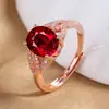 Anillo Abierto Atractivo en Vivo para Mujer Nicho Gama Alta Chapado en Oro Rosa de 18 Quilates Elegante Lujo Accesible Adornos para la Mano Joyería Colorida de Circonio