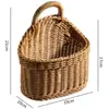 Cesta Tecida Nórdica Cozinha Cesta de Armazenamento de Gengibre e Alho Cesta Vintage de Parede Cesta Pequena Portátil para Flores Cesta Suspensa para Utensílios de Cozinha