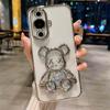 Nueva funda divertida creativa de película de arena movediza de estrella de tres dimensiones oso violento para funda de teléfono móvil universal PC adhesivo trasero Huawei