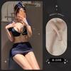 Ropa interior sexy, sensual, caliente, puro deseo, escote profundo, libre, pareja, coqueteo, azafata, juego de rol, tentación, camisón de cadera