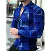 Camisa con estampado 3D para hombre, nueva, europea y americana, de moda, fresca, cárdigan de manga larga, top