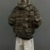 Sudadera con capucha Camuflaje Retro Americana Hombre 2026 Otoño Invierno Marca de Moda Holgada Casual Cardigan Chaqueta de Béisbol Ropa de Abrigo