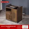 Mesa Lateral Móvel para Uso Doméstico, Mesa de Chá, Pequeno Carrinho de Chá de Madeira Não Sólida, Jogo de Chá para Sala de Estar, Jogo de Chá, Chaleira Integrada