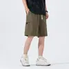 Pantalones Cortos de Trabajo de Seda de Hielo para Hombre, Pantalones Casuales Rectos de Longitud Media Sueltos de Verano, Marca de Moda Estilo Americano, Pantalones Finos Transpirables de Cinco Pulgadas