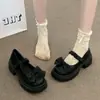 Sapatos de couro grossos estilo francês para meninas, doces, estilo britânico, sapatos Mary Jane versáteis com laço, nova coleção primavera/outono 2026