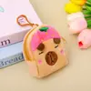 Bolsa de Monedas de Capibara con Frutas de Dibujos Animados, Bolsa de Almacenamiento de Peluche, Mochila Pequeña Escolar, Colgante Cuadrado de Capibara Lindo para Mochila