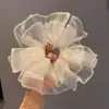 Yuji Chaoxian Coreano Organza Anillo Intestinal Banda Elástica Cabeza de Bola Dulce de Gama Alta para Mujer Accesorios para el Cabello Rojos de Internet