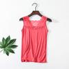 Q10 Chaleco de Encaje Estilo Coreano para Mujer Camiseta Interior de Modal para Mujer Chaleco Interior de Color Sólido Estilo Japonés y K Verano