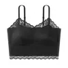 Camisola Sexy de Renda Atravessando Fronteiras, Mais Vendida para Mulheres com Bojos Fixos, Camada Interna de Cetim, Respirável, Sensação de Pele, Push-Up, Sutiã Anti-Queda