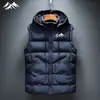 Jaqueta colete grossa plus size masculina 2025 Nova Outono Inverno Cor sólida Estampada Colete