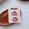 Presilha BB fofa de franja lateral de desenho animado infantil para meninas, grampo lateral KT de tecido estampado de bolinhas, acessório de cabelo para bebê