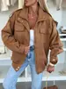 Chaqueta Vintage de Otoño/Invierno para Mujer 2026, Cuello Solapa, Manga Larga, Color Sólido, Cálida, Moderna, Chaqueta Corta con Cremallera