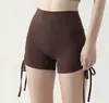 Pantalones de Fitness para Correr y Yoga para Mujer, Shorts Ajustados de Cintura Alta que Levantan los Glúteos, Shorts de Yoga Elásticos con Cordón, Cómodos y Ajustados con Sensación de Piel