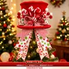 Decorações de Festival de Natal e Ano Novo Ponteira de Árvore de Natal Arranjo de Cena de Natal Laço Vermelho Adereços de Fotografia