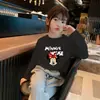 Camiseta de manga longa para meninas, novo estilo 2026, roupa infantil 100% algodão, moda de verão, camiseta estilosa de desenho animado, blusa de base para meninas