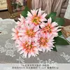 Ramo de Flores Artificiales Dahlia de 7 Cabezas, Flor Artificial de Seda, Arreglo Floral de Plástico, Decoración para Salón de Bodas