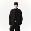Jaqueta Cardigan de Tricô Color Block Estilo Americano Masculino Outono Solta Estilo Preguiçoso Marca Tendência Versátil Casual Cardigã com Botões
