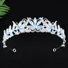 Corona de Novia Estilo Coreano Aleación Pedrería Hoja Corona de Princesa para Cumpleaños Tocado de Novia Accesorios para Vestido de Novia Venta al por Mayor