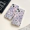 Estilo Nicho Ins Púrpura Onda de Agua Adecuado para Funda de Teléfono iPhone15 14Pro Negro Onda Punto Creativa Funda Protectora 13