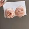 Super Fairy Style Chiffon Flower Rose Flower Brincos Femininos 2024 Novo Estilo Quente Trendy Ear Ins Style Niche Design Sense