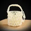 Bolsa Creativa Tejida a Mano con Perlas Transfronteriza Nueva para Mujer Bolso Cruzado Bolso de Mano Bolsa para Fiesta Bola Cena