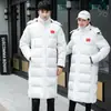 Chino Invierno Entrenamiento Forro Polar Hasta la Rodilla Atletas Algodón Abrigo Hombres y Mujeres Largo Instituto Deportivo Entrenamiento Algodón Relleno Pluma Abrigo Grueso
