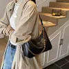Bolso de Axila de Gama Alta para Mujer 2025 Nuevo Nicho Retro Piel de Cera de Aceite Bolso Tote Bolso Cruzado de Hombro con Cadena