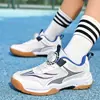 5561 Zapatos de Tenis Zapatos de Bádminton para Niños Botón Giratorio Zapatos Deportivos Niños Medianos y Grandes Caña Baja Tenis de Mesa Zapatos para Jóvenes Niños