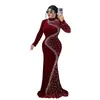 C7616 Transfronteiriço Aliexpress Amazon Moda Europeia e Americana Roupas Femininas Elegante Veludo Strass Vestido Vestido