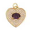 M58 M64 Accesorios para joyería DIY Zircón en forma de corazón Corona Torre Colgante pequeño