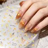 Pegatinas Doradas Trendy de Ginkgo para Uñas Color Oro Otoñal con Adhesivo Posterior, Calcomanías Retro Doradas en Relieve de Hoja de Ginkgo para Uñas Portátiles