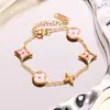 Pulsera de Acero de Titanio Estilo Vintage de Alta Venta Transfronteriza para Mujer, Oro de 18 Quilates, No se Desvanece, Moderna, Lujo Ligero, Joyería de Gama Alta, Directo del Fabricante