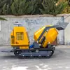 Camión Hormigonera de Orugas Pequeña 750 Directo de Fábrica Hidráulico Completo Elevación Volquete Tanque Mezclador de Cemento