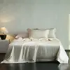 Juego de ropa de cama de cuatro piezas Tencel austriaco Lenzing, 100 hilos, Clase A, color sólido, suave como la seda, fresco y lujoso