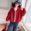 Conjunto de Menina Primavera e Outono 2026 Novo Doce Menina Estilo Coreano Crianças Médias e Grandes Jaqueta com Cordão Gola Alta Jeans Tendência