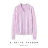 Chaqueta de cachemira con solapa y patrón trenzado, 100% cachemira pura, doble cremallera, color liso, manga larga, cuello polo, cárdigan de corte holgado