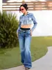 Hme Jeans de Mujer Europeos y Americanos Transfronterizos Marca de Moda High Street Casual Versátil Pierna Ancha Rectos Pantalones de Mujer Temu