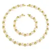Conjunto de Duas Peças de Colar Gargantilha e Pulseira Zircônia Pérola Luxo Leve, Conjunto de Corrente para Clavícula Estilo Francês para o Dia a Dia, Acessórios para Noiva