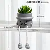 Sencilla creativa muñeca de pies colgantes cilindro de cemento simulación planta suculenta maceta sala de estar decoración del hogar fabricantes mayoreo