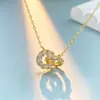 Colar Interligado Céu Estrelado em Prata Esterlina S925 Personalizado Círculo Redondo Corrente de Clavícula Estilo Luxo Leve Exquisite Sinta-se de Alta Qualidade Colar
