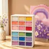Caja de Almacenamiento Tipo Cajón a Prueba de Polvo de Nueve Compartimentos Caja de Almacenamiento Linda para Papelería de Escritorio Joyería Cosméticos Caja de Seis Compartimentos