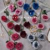 Ramo Artificial de Flor Falsa Búlgara de 3 Cabezas Flor Hecha a Mano Flor para Boda Flor de Seda Artificial Arreglo de Decoración para Boda