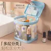 Bolsa de Tocador de Lunares Más Vendida Bolsa de Maquillaje Portátil con Compartimentos Gran Capacidad Bolsa de Almacenamiento Impermeable Bolsa de Almacenamiento de PVC Transparente