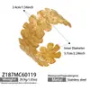 Joia Statement com Flores Exageradas, Linhas de Borboleta e Designs de Folhas; Pulseira Aberta em Aço Inoxidável Banhada a Ouro 18K; Acessório de Pulso Feminino Vintage