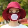 Chapéu de Sol Novo Estilo, Chapéu de Pescador, Chapéu com Máscara Integrada, Chapéu de Sol Versátil com Proteção UV para o Verão, Proteção Solar e Cobertura Facial